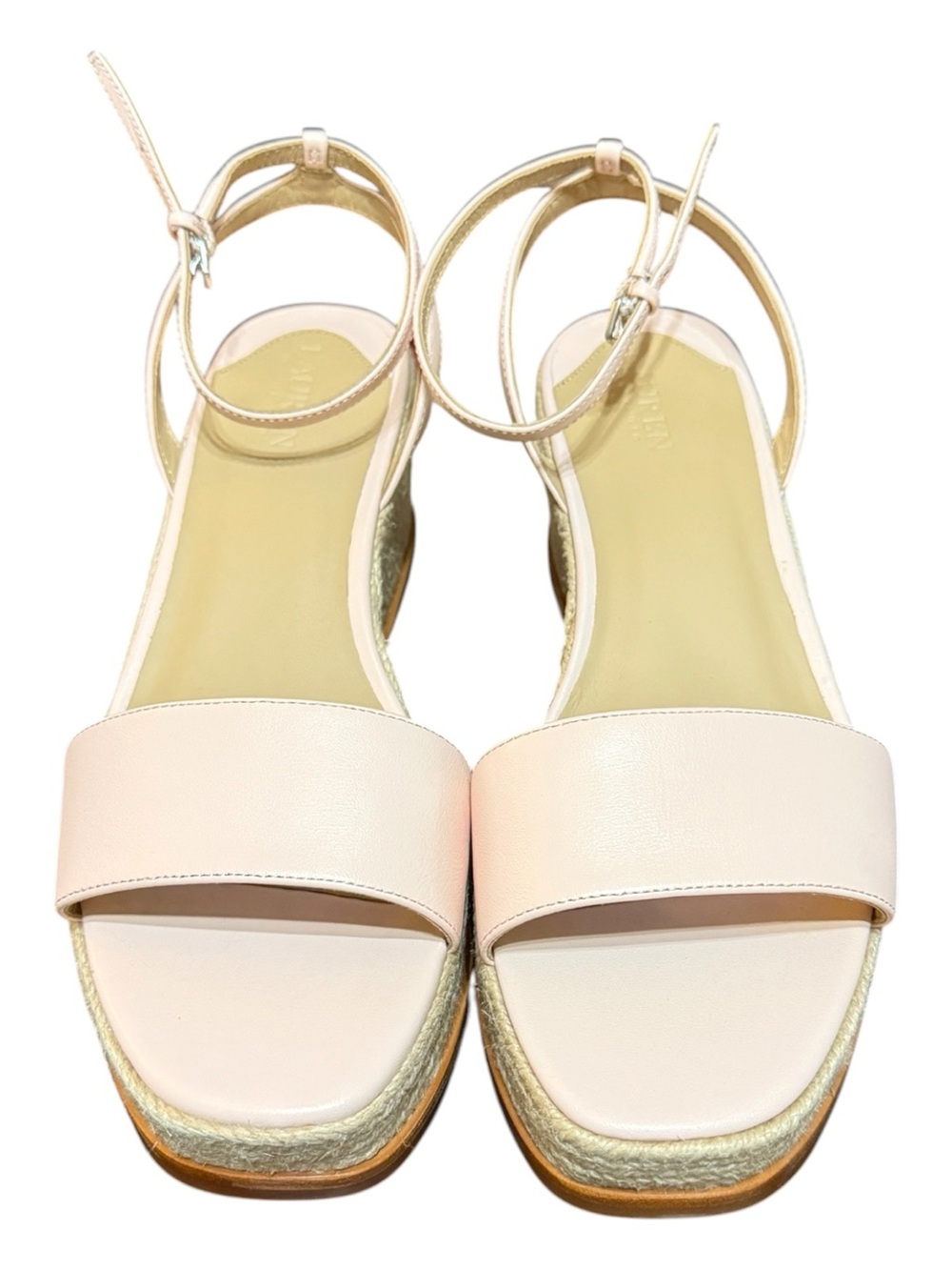 Lauren Ralph Lauren Leona Espadrille Wedge Sandals Pink Opal Soft Nappa Size 8 N